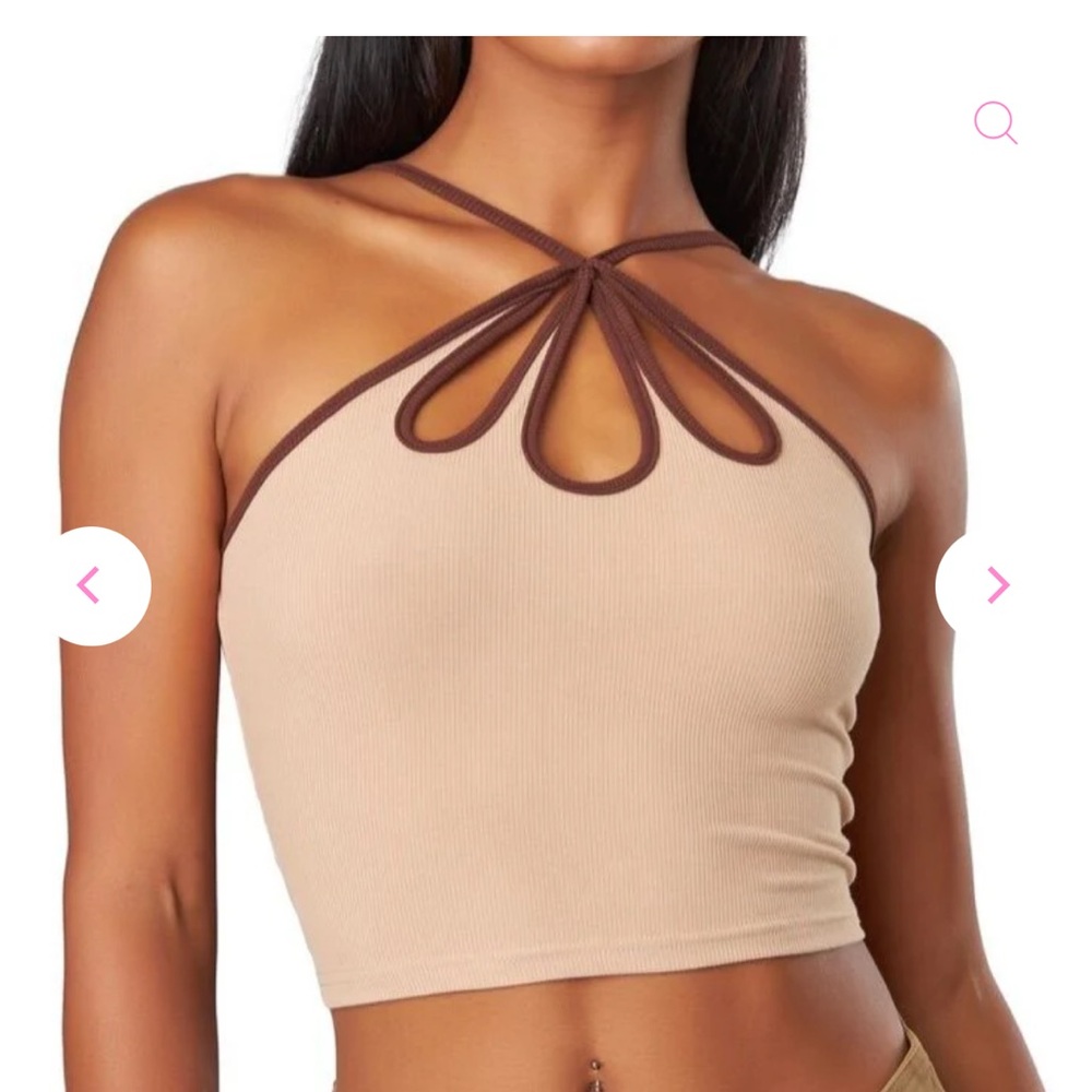 The Kript: Blossom Top in Nude and Brown